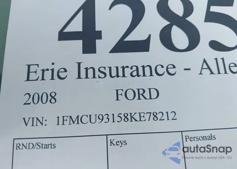 2008 Ford Escape Xlt from USA, damaged, VIN 1FMCU93158KE78212
